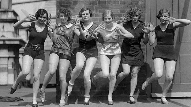 Circa 1926: Dancers demonstrate steps from the Charleston