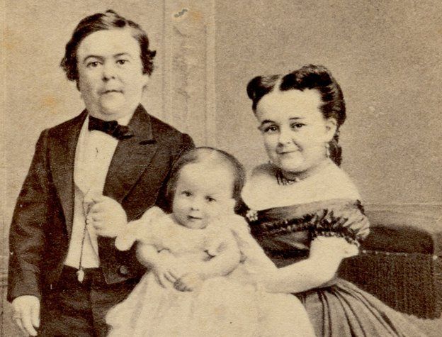 Charles Stratton with Lavinia and their baby