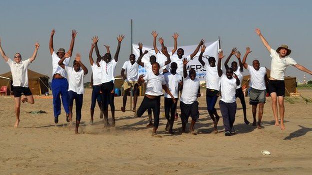 Graduates of the Sudanese Nile Swimmers' training programme