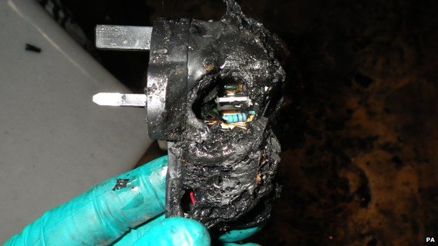 E-cigarette charger that caused a fire whilst attached to a computer USB port