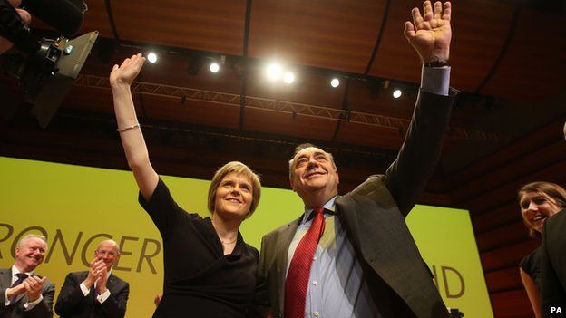 Nicola Sturgeon and Alex Salmond at SNP conference November 2014