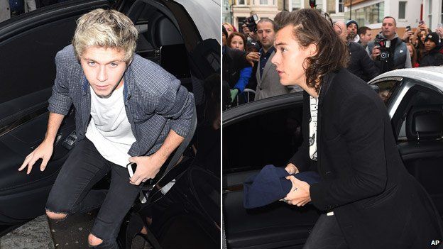 One Direction's Niall Horan (left) and Harry Styles