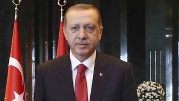 Turkish President Recep Tayyip Erdogan at the presidential palace in Ankara, Turkey on 29 October 2014
