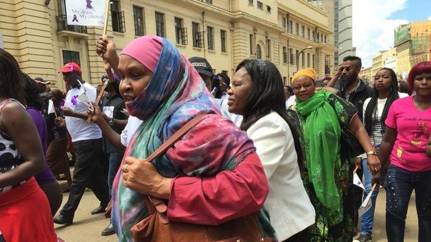 Protest in Nairobi, Kenya, over a woman being stripped for wearing a miniskirt (17 November 2014)