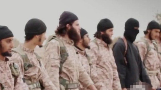 An image grab taken from an Islamic State propaganda video released on 16 November 2014