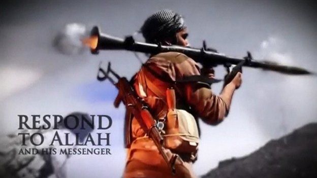 A man fires a RPG in this still image taken from an undated recruitment video for the Islamic State in Iraq and the Levant (ISIL) shot at an unknown location and uploaded to a social media website on 19 June 2014.