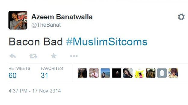 Tweet used with #MuslimSitcoms hashtag