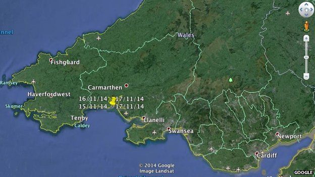 Google map of South Wales