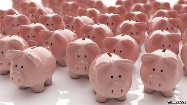 Lots of pink pig-shaped money boxes