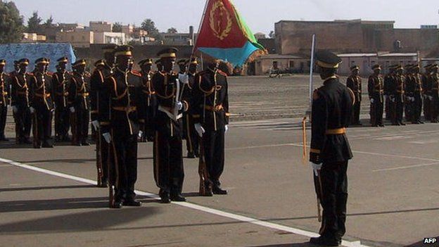 Eritrean Army parades during the country's independence anniversary celebrations attended by a 13,000-strong crowd 24 May 2003, at Asmara main square