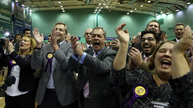 UKIP supporters celebrating
