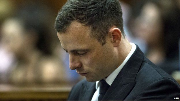 Oscar Pistorius pictured in court