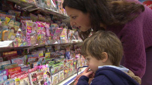 Child Eyes founder Kathy McGuinness with her son in Tesco