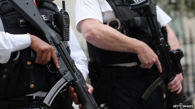 Armed police in London in August 2014