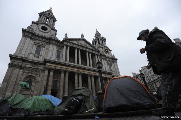 Occupy London camp outside St Paul's Cathedral, London 2012