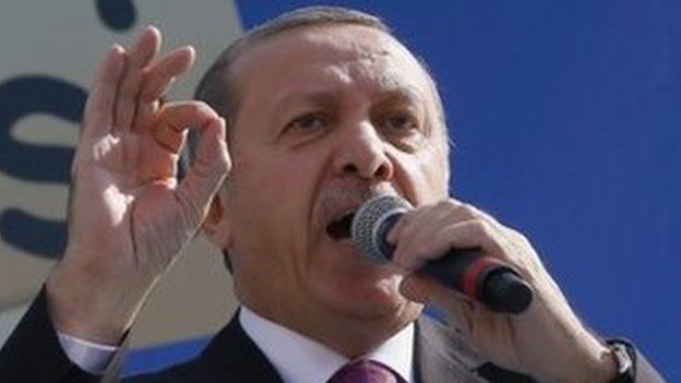 Turkey's President Recep Tayyip Erdogan makes a speech during the opening ceremony of a school in Ankara (18 November 2014)