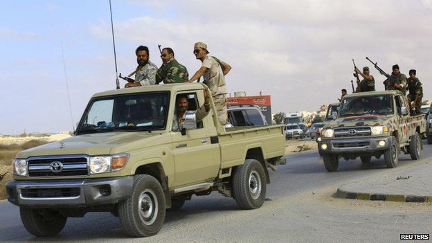 Forces loyal to former general Khalifa Haftar in Benghazi
