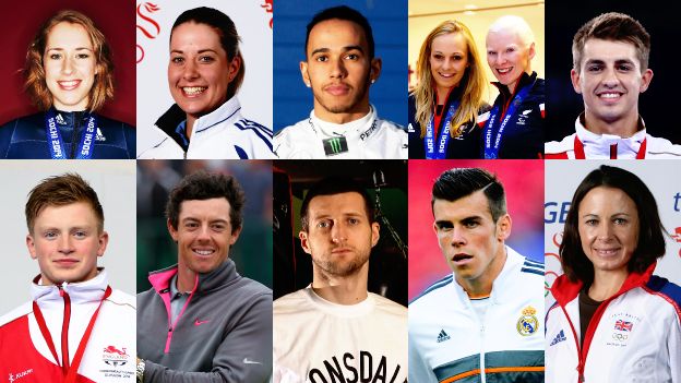 BBC Sports Personality contenders: Lizzy Yarnold, Charlotte Dujardin, Lewis Hamilton, Kelly Gallagher and Charlotte Evans, Max Whitlock, Adam Peaty, Rory McIlroy, Carl Froch, Gareth Bale, Jo Pavey