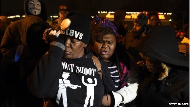 Protester in Ferguson Missouri, 24 November 2014