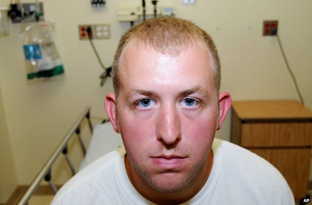 Darren Wilson undergoing a medical examination after the shooting (undated)
