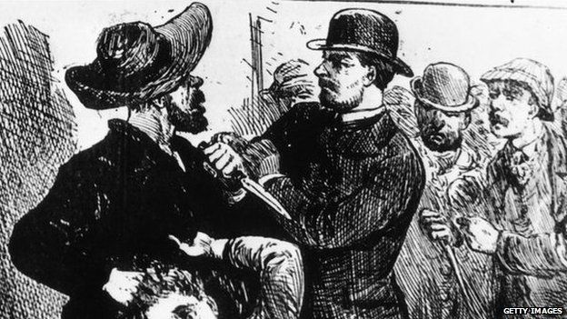 Drawing depicting a man accused of being Jack the Ripper