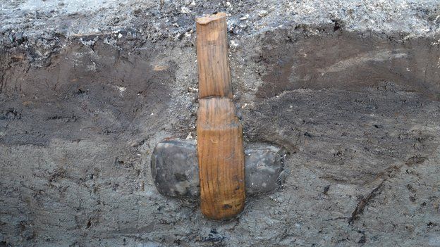 Hafted Neolithic axe