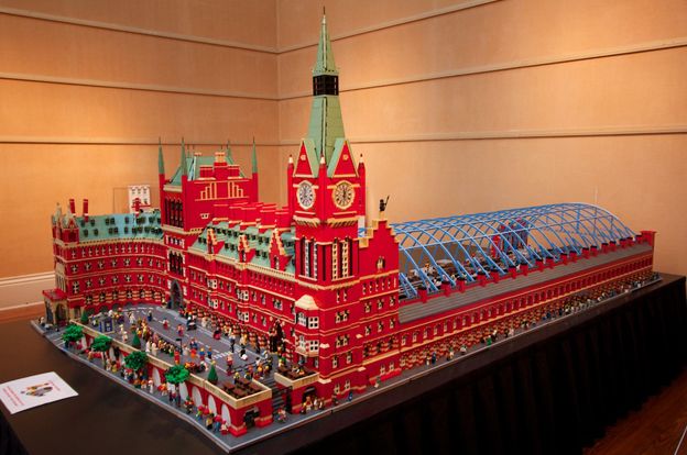 St Pancras station in Lego