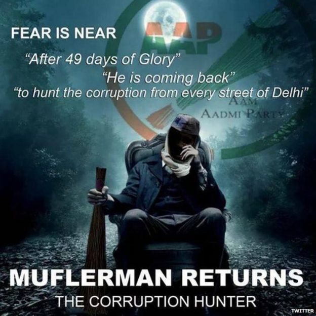 'MufflerMan' Kejriwal creates Twitter buzz BBC News