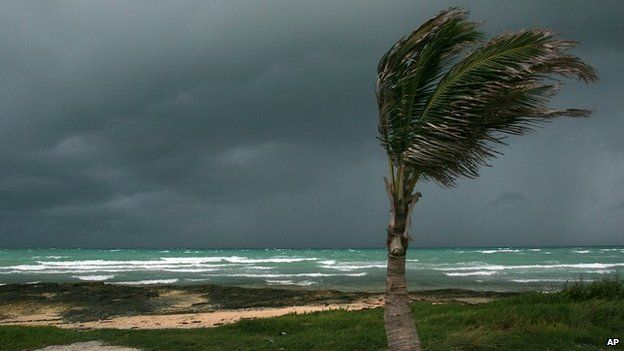 Tropical storm in the Bahamas