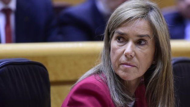 A file picture taken on October 14, 2014 shows Spain's Minister of Health, Social Services and Equality Ana Mato