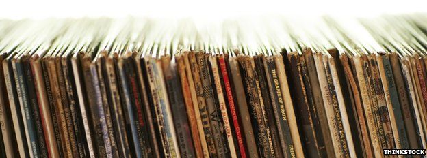 Row of vinyl records