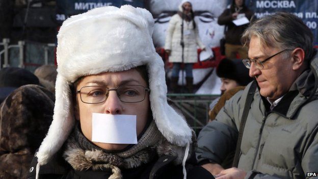 A freedom of speech rally in Russia