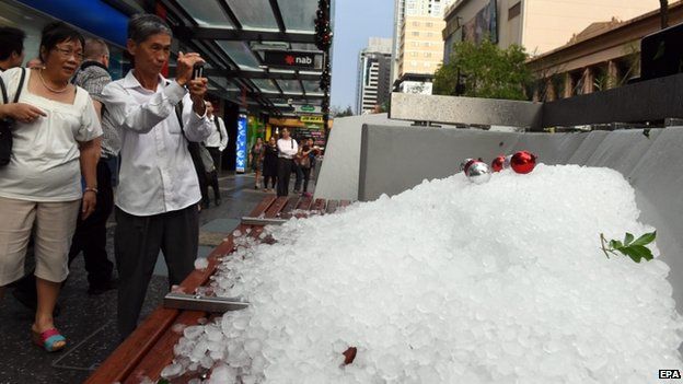 Hailstones in Brisbane. 27 Nov 2014