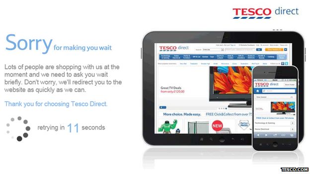 Tesco website holding page