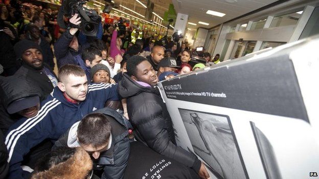 Black Friday shoppers at Asda in Wembley, London