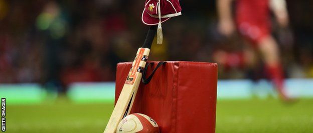 A cricket bat and Welsh cap were put out in memory of Phillip Hughes before the Autumn international match between Wales and South Africa at Millennium Stadium