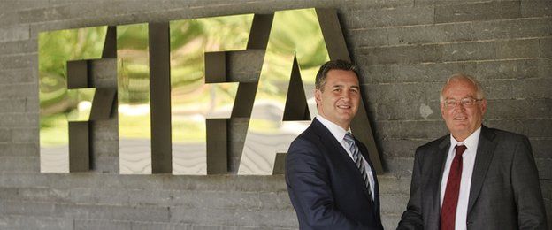 Fifa investigator Michael Garcia (left) and Fifa's independent ethics adjudicator Hans-Joachim Eckert