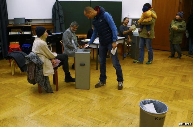 People vote in Bern, 29 November