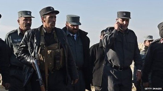 Kabul's police chief Zahir Zahir speaking on a telephone (November 2014)