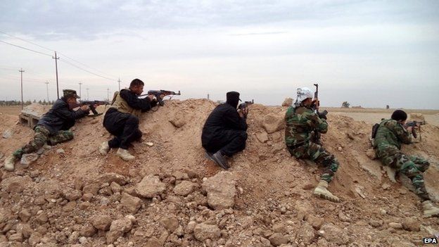 Iraqi troops and Shia volunteers near Amerli, northern Iraq - 26 November