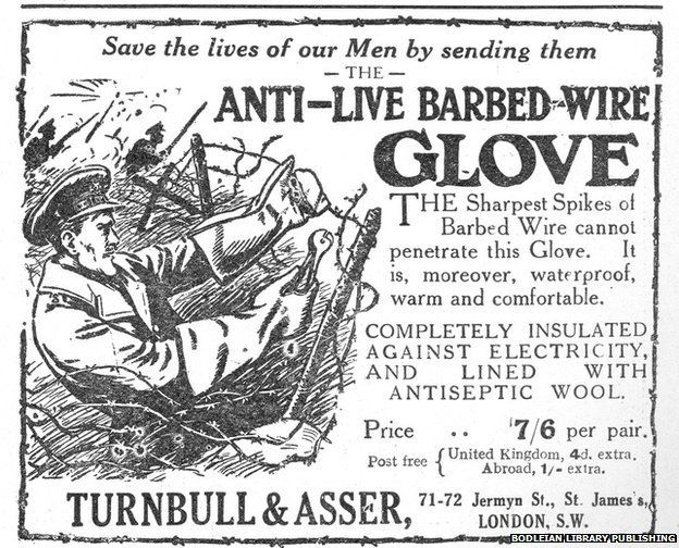 Anti-live barbed-wire glove advert