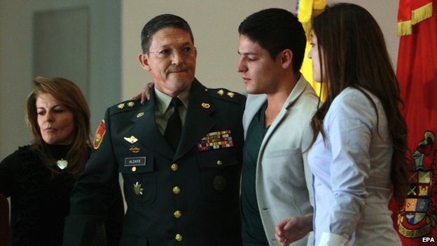 Gen Alzate and his family as he offers his resignation