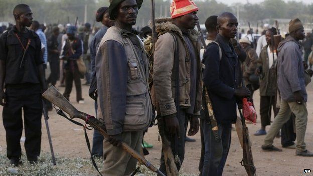 Vigilante fighters in Yola, Nigeria