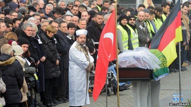 An imam leaders prayers at the funeral of Tugce Albayrak