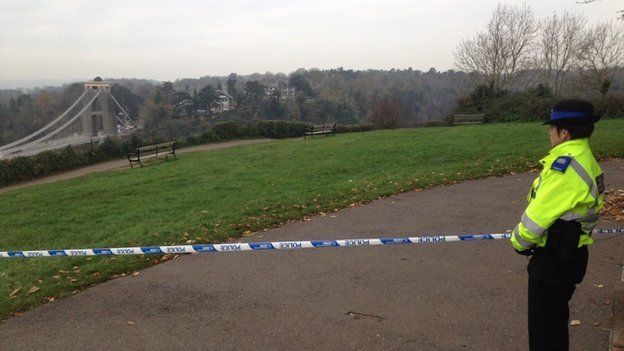 Police cordon at Clifton Observatory