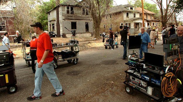 The 2010 remake of A Nightmare On Elm Street being filmed in Gary, Indiana