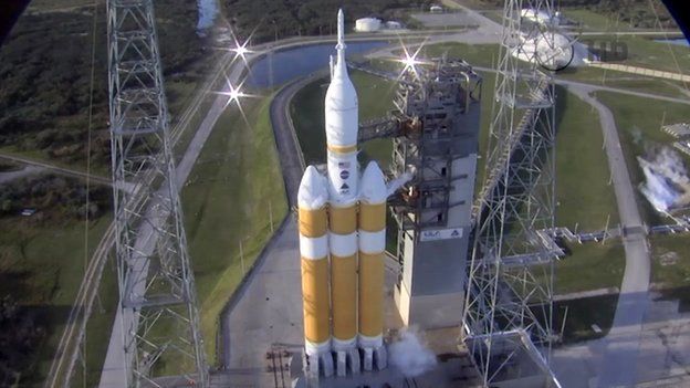 Orion on launch pad