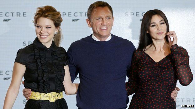 Daniel Craig with Lea Seydoux (left) and Monica Bellucci