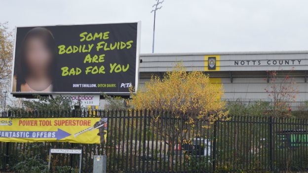 The billboard outside Notts County FC
