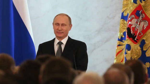 Russian President Vladimir Putin speaking in Moscow, 4 December
